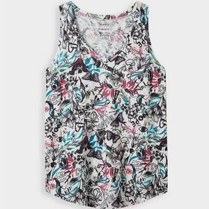 Torrid NWT Butterfly Floral Single Pocket Sleeveless Tee T-shirt, Size 5x (28)